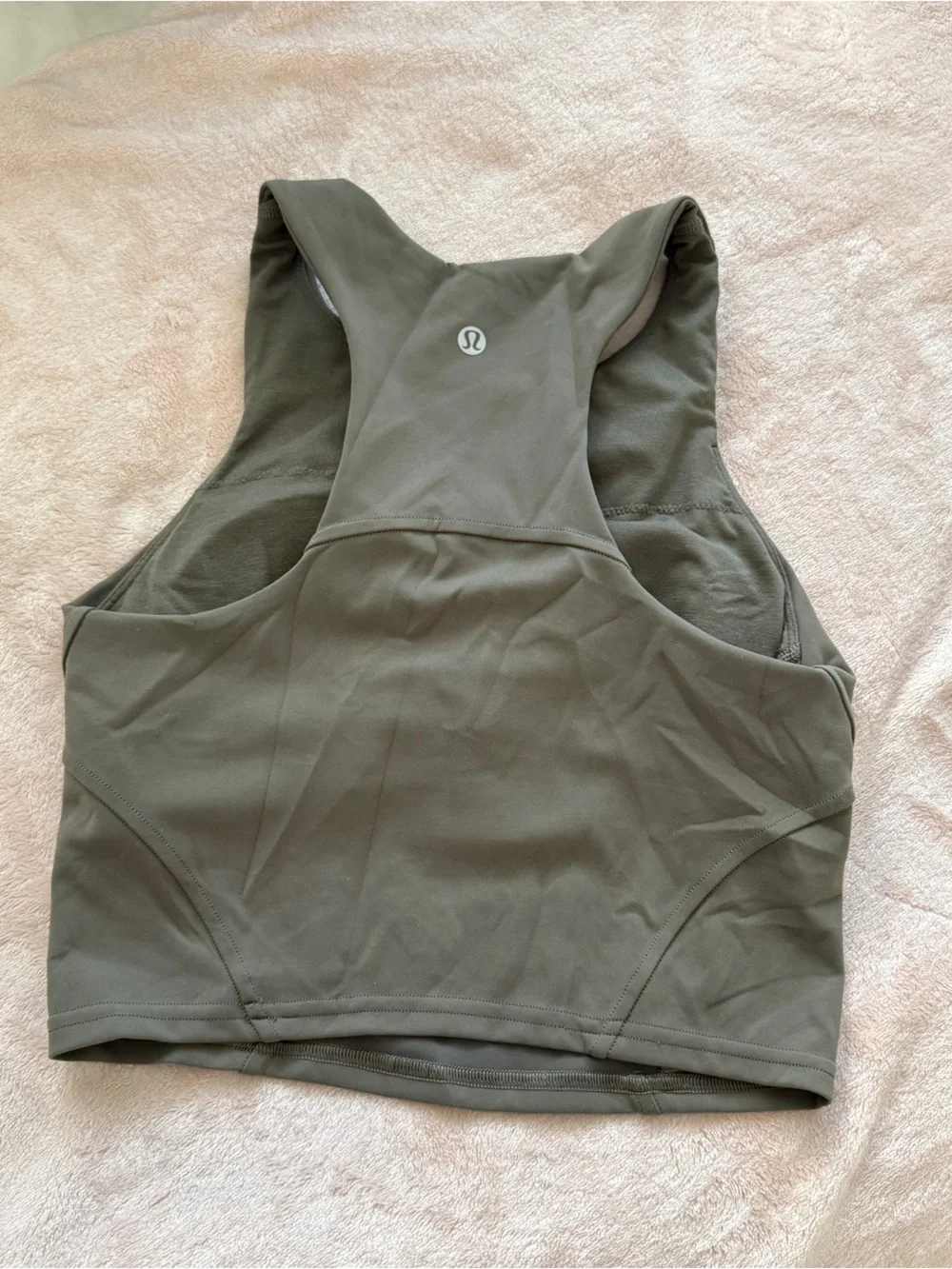 lululemon athletica Olive Green High-Neck Crop Top